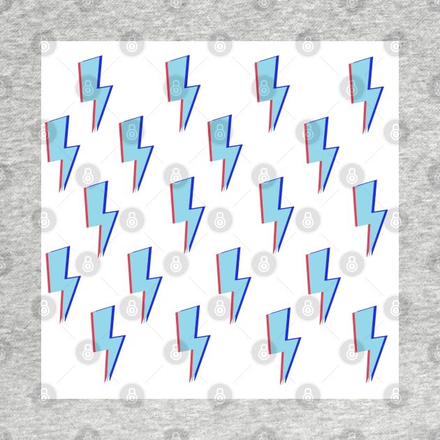 Glitchy Lightning- Blue on White by Vanta Arts